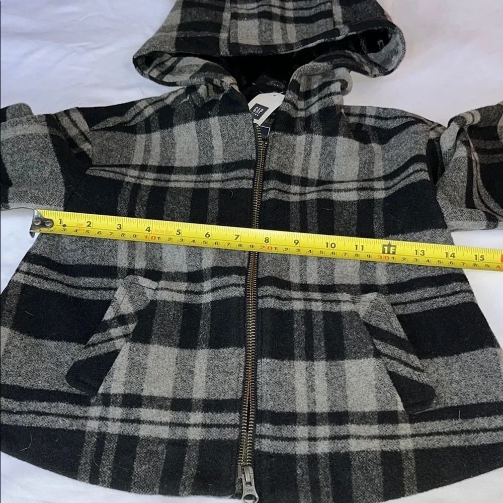 GAP Black and Gray Hooded Cape with A-line Silhouette